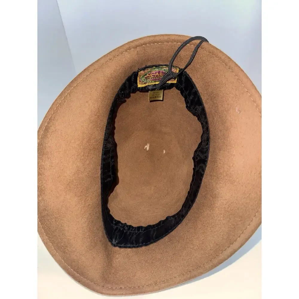 Scala Women’s Pecan Wool Felt Cloche Hat Handmade Floral Accent One Size